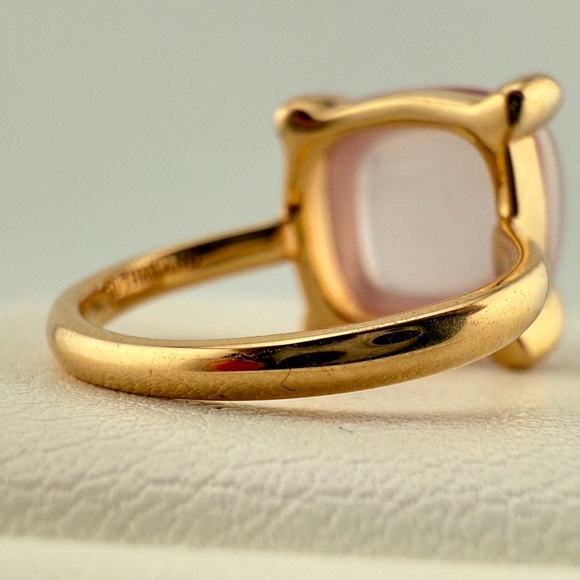 RARE Tiffany & Co. 18k Large Rose Quartz Sugar Stack Ring in Rose Gold - Picture 5 of 12